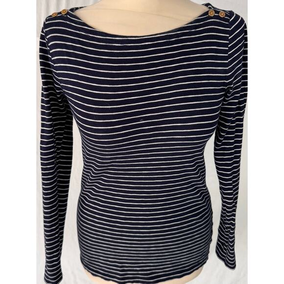 J. Crew Painter Tee Small Navy Blue Stripe Shirt - Picture 2 of 7